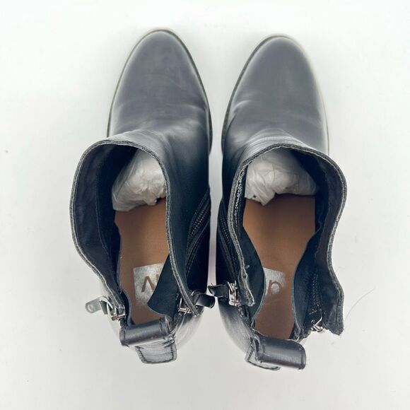 Dolce Vita DV Black Ankle Booties Women's Size 10 BK Faux Leather Cutout 3” Heel - Picture 4 of 8